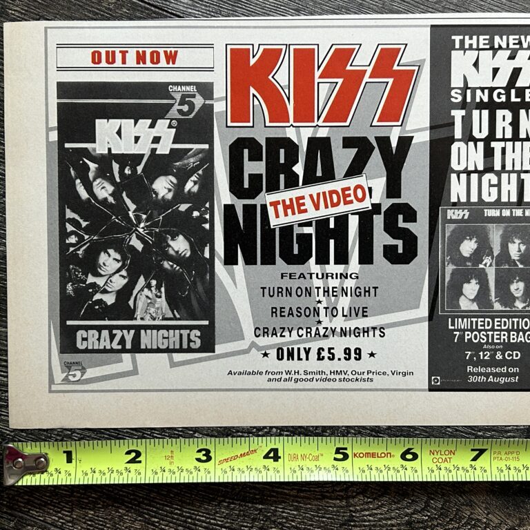 KISS Ad Advert Crazy Nights VHS Video Turn On The Night Vinyl UK Vintage Kiss