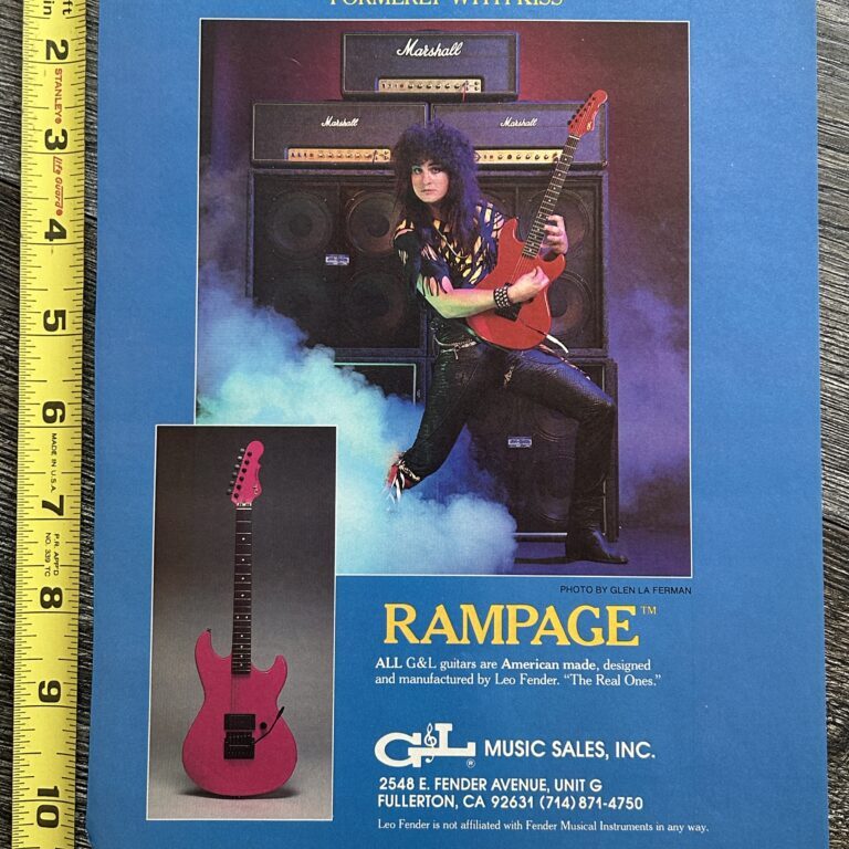 Kiss Ad Advert Mark St. John G&L Rampage Guitars White Tiger USA Vintage Kiss