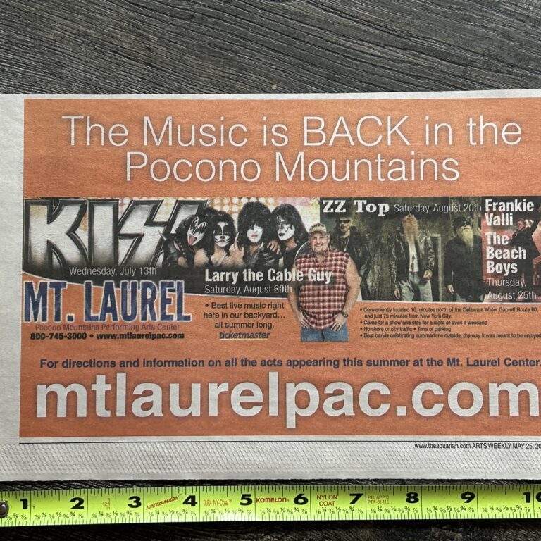 KISS Concert Ad Hottest Tour Mt. Laurel Poconos 2011 Vintage Kiss Memorabilia