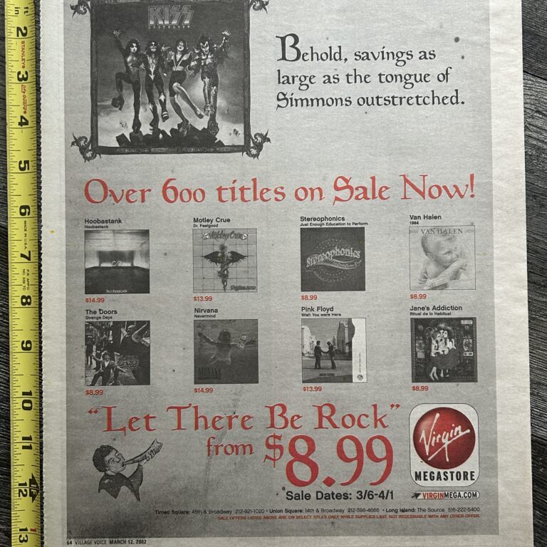 KISS Ad Destroyer Virgin Megastore NYC 2002 Aucoin Vintage Kiss Memorabilia