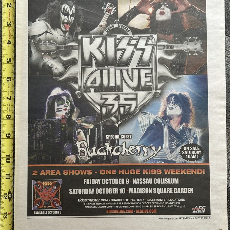 KISS Concert Ad Alive 35 Tour MSG NY Nassau Coliseum NY Oct 2009 Vintage Kiss