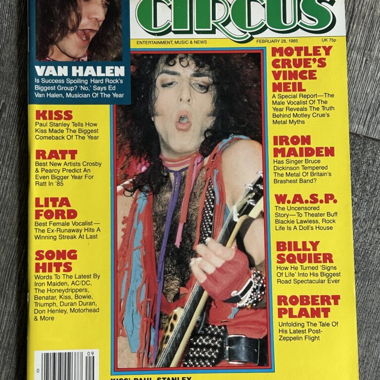 KISS Magazine Circus Feb 1985 Vintage Kiss Memorabilia Wasp Van Halen Motley