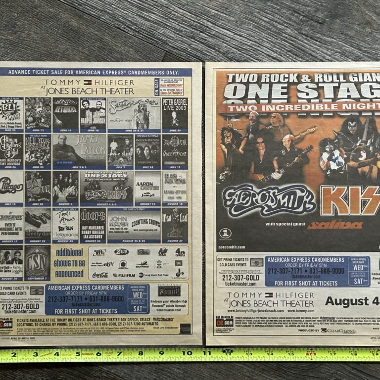KISS Aerosmith Concert Ad Tour Jones Beach NY Aug 4 6 2003 Lot Vintage Kiss