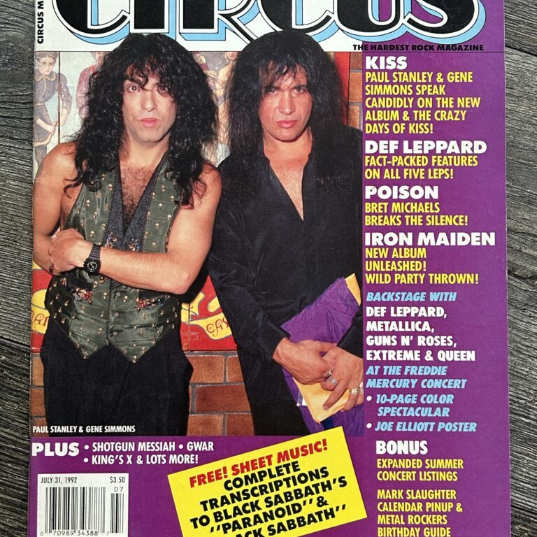 KISS Magazine Circus July 1992 Vintage Kiss Queen Freddie Mercury Def Poison
