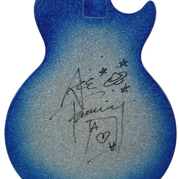 KISS Ace Frehley Gibson Les Paul Guitar Signed Paint Sample Body for Blue Burst Silver Sparkle Finish Approval 1998 -- formerly owned by Ace Frehley