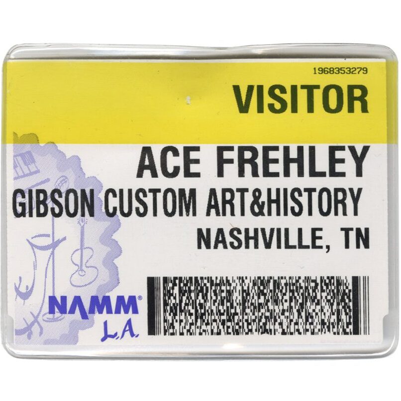 KISS Ace Frehley Personally Worn NAMM Show Gibson Guitars Booth Pass 2000 -- formely owned by Ace Frehley a