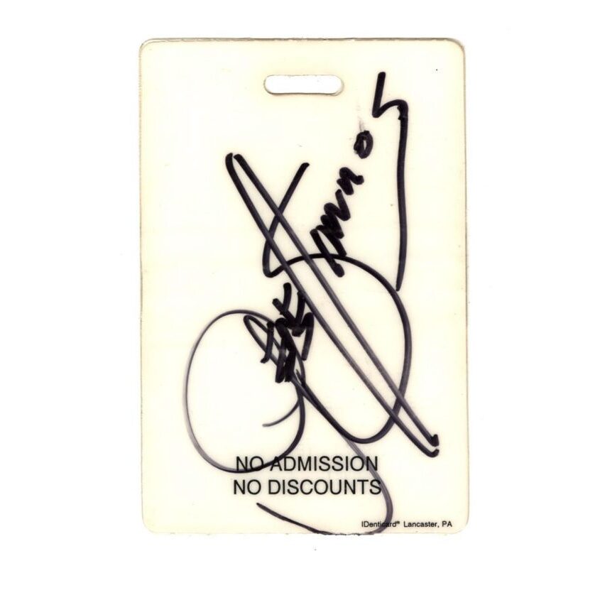 KISS Gene Simmons Signed Personal Artist Laminate Backstage Event Pass Dick Clark's Rockin New Year's Eve Kiss Concert Filming Dec 12, 1993 a