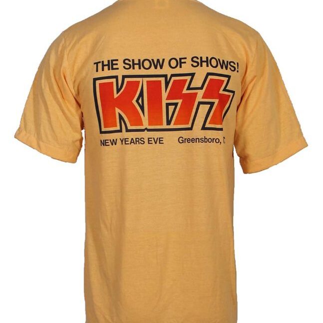 KISS Vintage Alive 2 Tour Entam Production Road Crew New Year's Eve Concert T-Shirt Greensboro, North Carolina December 31, 1977 Unworn Aucoin Era - back